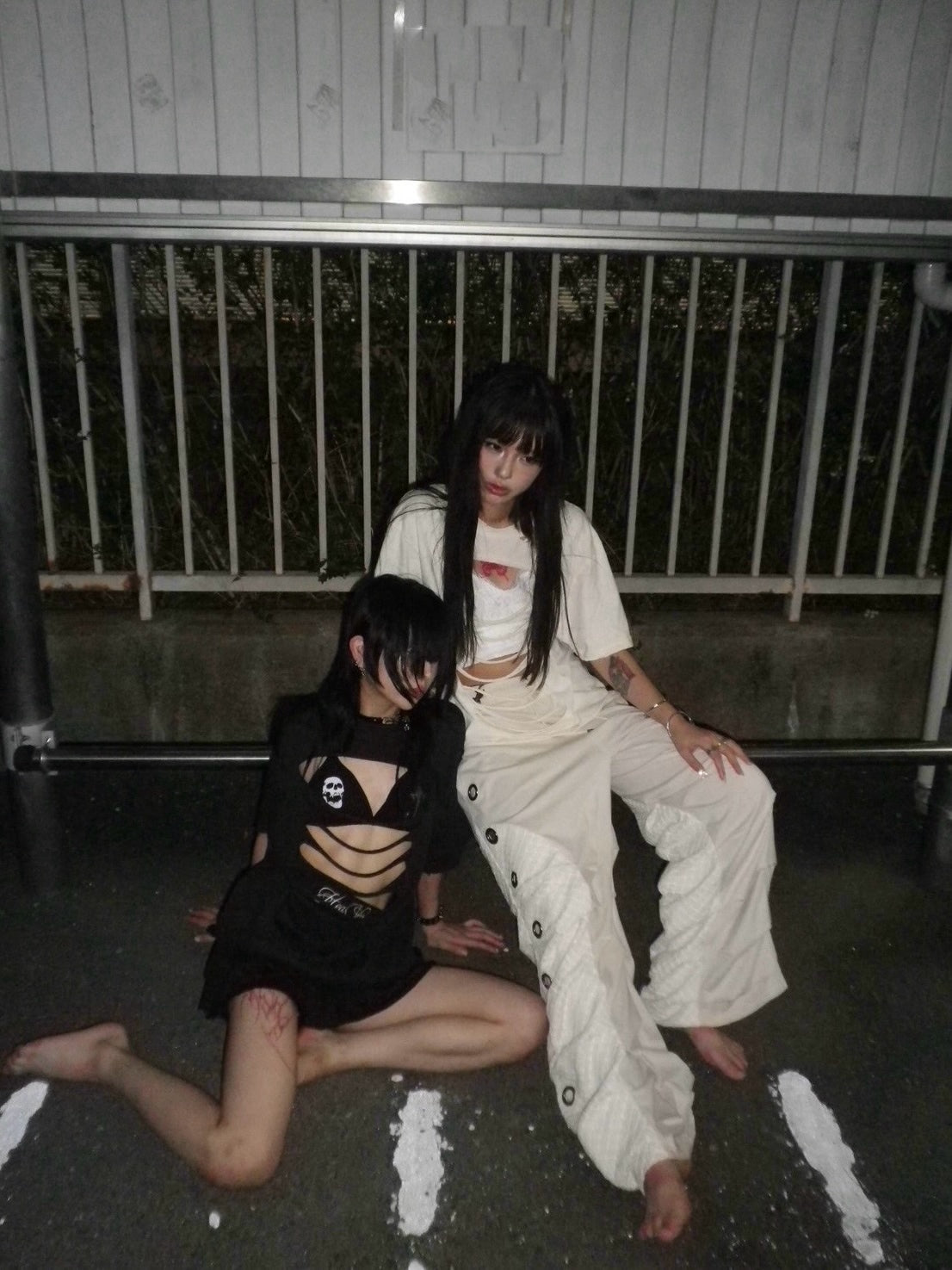 culttokyo | ハイダメージTシャツ&キャミセット BLACK