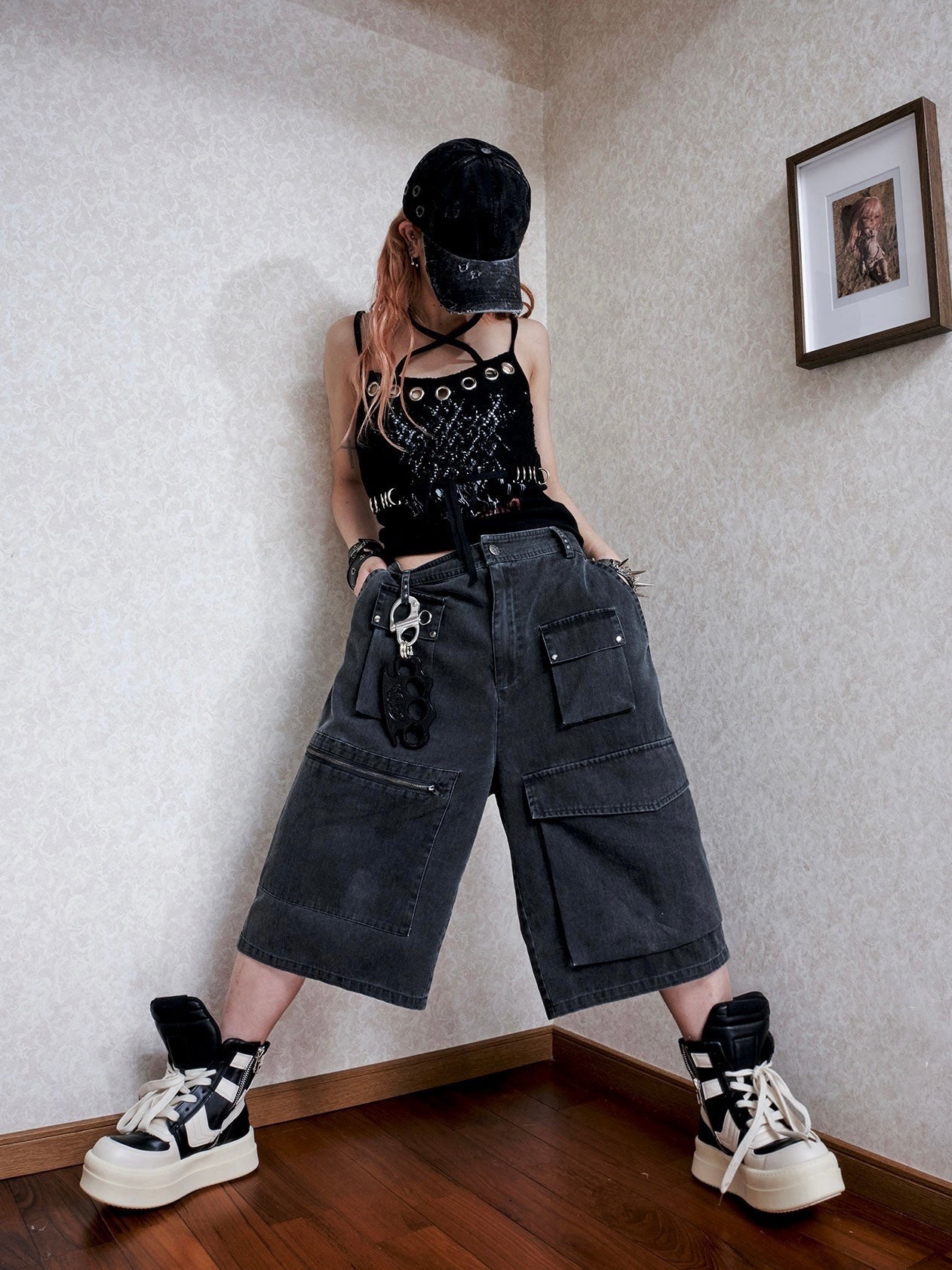 ALL ファッション ボリュームアイレットパンツ 白い culttokyo カルト