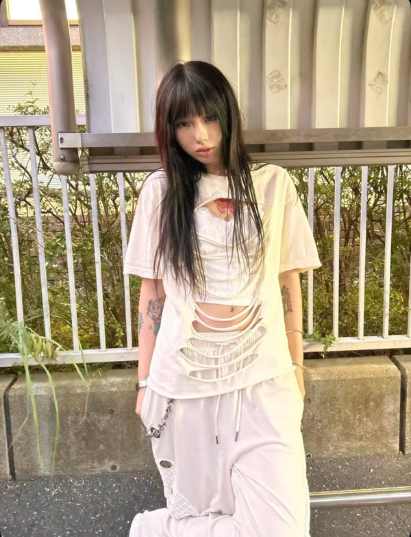 ハイダメージTシャツ&キャミセット