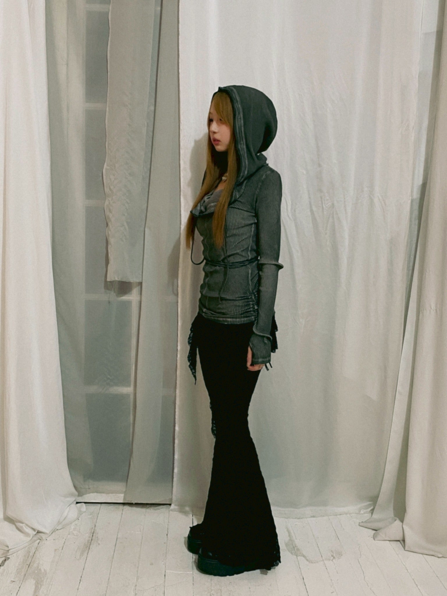 レースレイヤードパンツ